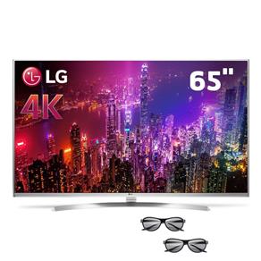 Smart TV 3D LED 65" Super Ultra HD 4K LG 65UH8500 com Sistema WebOS, Wi-Fi, Painel IPS, HDR Super, Controle Smart Magic e 2 Óculos 3D