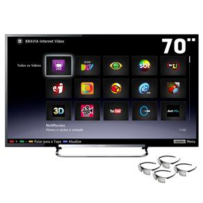 Smart TV 3D LED 70" Full HD Sony KDL-70R555A com Motionflow 240hz, Wi-Fi e 4 Óculos 3D