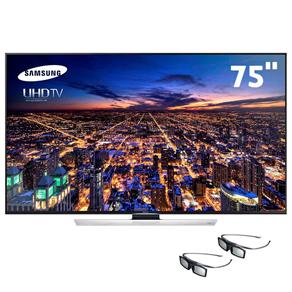 Smart TV 3D LED 75” 4K Ultra HD Samsung UN75HU8500 com UHD Upscalling, 1200Hz Clear Motion Rate e 2 Óculos 3D