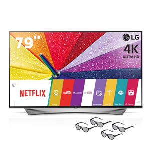 Smart TV 3D LED 79" Ultra HD 4K LG 79UF9500 com Sistema WebOS, Wi-Fi, Nano Spectrum, Entradas HDMI e USB, Controle Smart Magic e 4 Óculos 3D
