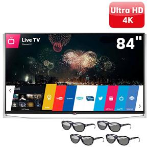Smart TV 3D LED 84” Ultra HD 4K LG 84UB9800 com WebOs, Wi-Fi, Time Machine II, 4 Óculos Cinema 3D e Controle Smart Magic