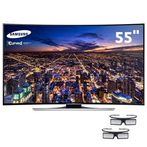 Smart TV 3D LED Curved 55” 4K Ultra HD Samsung UN55HU8700 com UHD Upscalling, 1200Hz Clear Motion Rate e 2 Óculos 3D