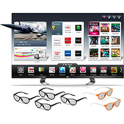 Smart TV 3D LED Plus 47" LG 47LM8600 - 4 HDMI 3 USB 240Hz 4 Óculos Cinema 3D 2 Óculos Dual Play