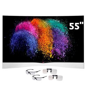 Smart TV 3D OLED Curved 55" Full HD LG 55EA9850 com Time Machine II, Wi-Fi, Entradas HDMI e USB, Controle Smart Magic, Câmera Skype e 4 Óculos 3D