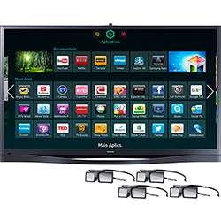 Smart TV 3D Plasma 64" Samsung PL64F8500 Full HD - 4 HDMI 3 USB 600Hz Wi-Fi Smart Interaction Dual Core 4 Óculos 3D