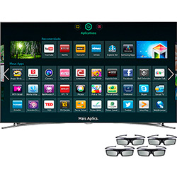 Smart TV 3D Samsung 55" LED Full HD 55F8000 - Interaction Quad Core Wi-Fi 4 Óculos 3D