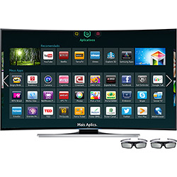Smart TV 3D Samsung UHDTV 4K 55" UN55HU8700GXZD - 4 HDMI 2.0 3 USB 1200Hz Quad Core Smart View Função Futebol + 2 Óculos 3D