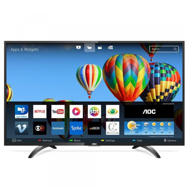 Smart TV LED 43'' AOC, 3 HDMI, 2 USB, com Wi-Fi - LE43S5970S