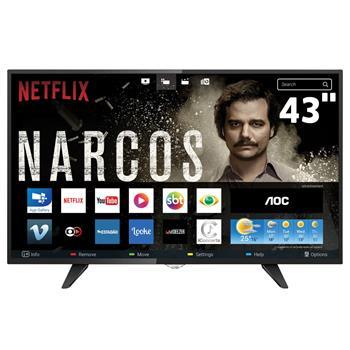 Smart TV LED 43" Full HD AOC LE43S5970 com Wi-Fi, Conversor Digital Integrado, App Gallery, Botão Netflix, Entradas HDMI e USB