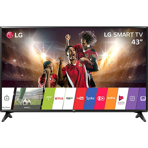 Smart TV LED 43" LG 43lj5500 Full HD com Conversor Digital Wi-Fi Integrado 1 USB 2 HDMI com Webos 3.5 Sistema de Som Virtual Surround Plus
