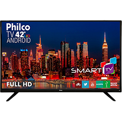 Smart TV LED 42" Philco Ph42f10dsgwa Full HD com Conversor Digital 2 HDMI 2 USB Wi-Fi Sleep Timer 60Hz Preta