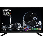 Smart TV LED 24'' Philco PTV24N91SA HD com Conversor Digital 1 HDMI 1 USB Wi-Fi Closed Caption 60Hz Android - Preto