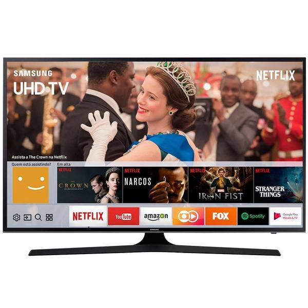 Smart TV LED 43" Samsung UN43MU6100 4K Ultra HD HDR com Wi-Fi 2 USB 3 HDMI e 120Hz