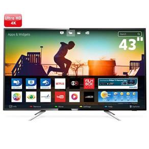 Smart TV LED 43" UHD 4K 43PUG6102 com Micro Dimming, Pixel Plus, Incredible Surround, HDMI e USB - Bivolt