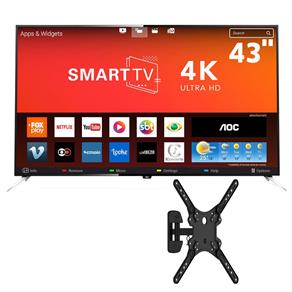 Smart TV LED 43" UHD 4K AOC LE43U7970 + Suporte Articulado ELG para TV's LED, LCD, Plasma de 26" a 55"