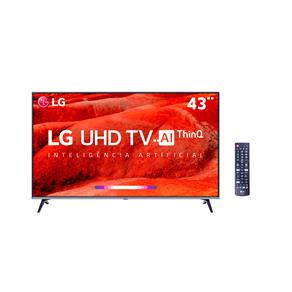 Smart TV LED 43" UHD 4K LG 43UM7510PSB com ThinQ AI Inteligência Artificial, IPS, Quad Core, HDR Ativo, DTS Virtual X, WebOS 4.5, Bluetooth e HDMI