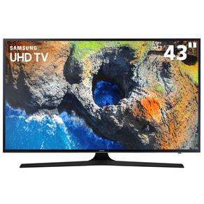 Smart TV LED 43" UHD 4K Samsung 43MU6100 com HDR Premium, Plataforma Smart Tizen, Smart View, Espelhamento de Tela, Steam Link, 3 HDMI e 2 USB