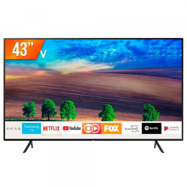 Smart TV LED 43" Ultra HD 4K Samsung RU7100 3 HDMI 2 USB Wi-Fi