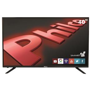 Smart TV LED 40” Full HD Philco PH40U21DSGW com Conversor Digital, MidiaCast, PVR, Wi-Fi, Entradas HDMI e Entrada USB