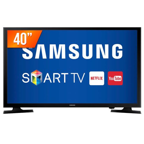 Smart TV LED 40" Full HD Samsung UN40J5200 2 HDMI 1 USB Wi-Fi Integrado Conversor Digital