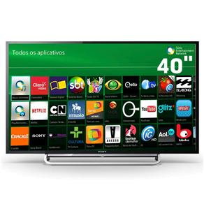 Smart TV LED 40” Full HD Sony KDL-40W605B com Motionflow 240hz, Processador X-Reality PRO, Wi-Fi e Entradas HDMI e USB - Smart TV