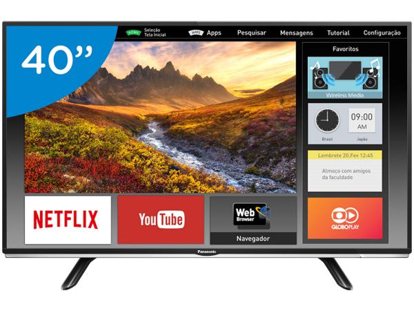Smart TV LED 40 Panasonic Full HD TC-40DS600B - Wi-Fi 2 HDMI 1 USB