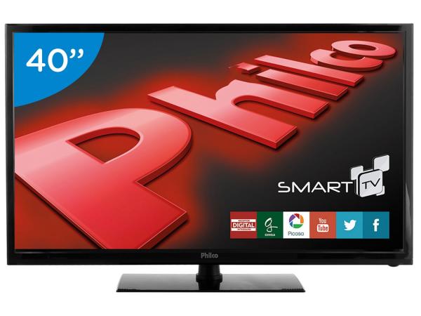Smart TV LED 40” Philco Full HD PH40R86DSGW - Conversor Digital Wi-Fi 2 HDMI 1 USB