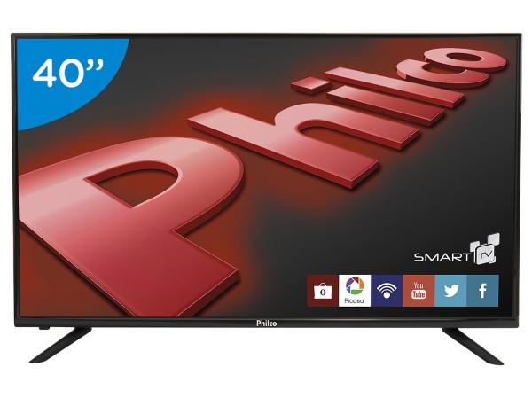 Smart TV LED 40” Philco PH40U21DSGW - Conversor Digital 3 HDMI 1 USB
