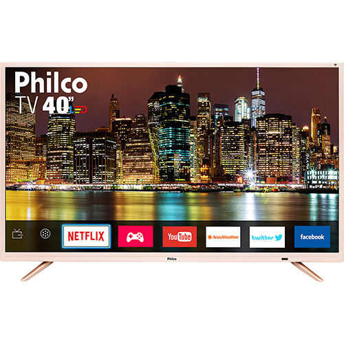 Tudo sobre 'Smart TV LED 40" Philco Ptv40e60snc Full HD com Conversor Digital 2 HDMI 2 USB Wi-Fi Closed Caption - Champanhe'