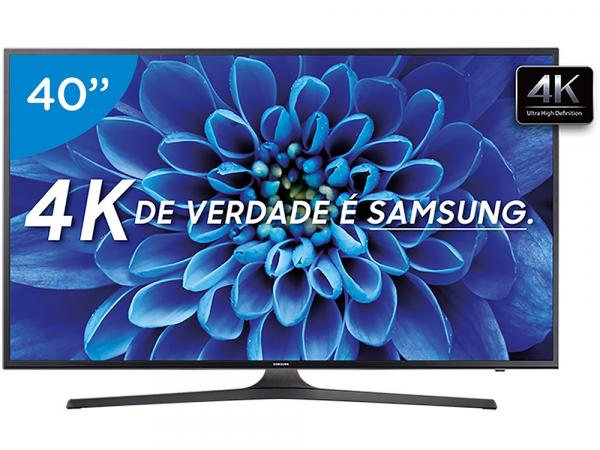 Smart TV LED 40” Samsung 4K/Ultra HD 40KU6000 - Conversor Digital Wi-Fi 3 HDMI 2 USB
