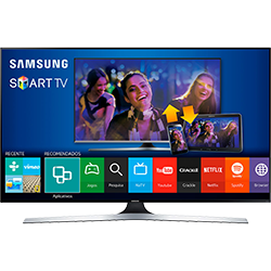 Smart TV LED 40" Samsung 3D UN40J6400AGXZD Full HD com Conversor Digital 4 HDMI 3 USB Wi-Fi 240Hz + 2 Óculos 3D