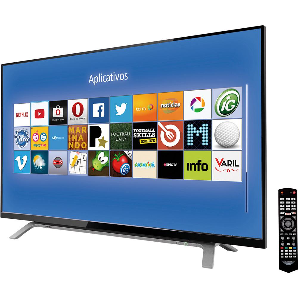 Smart TV LED 40" Toshiba 40L2500 Full HD com Conversor Digital 2 HDMI 1 USB Wi-Fi 60Hz