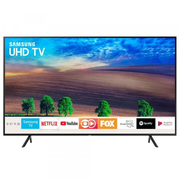 Smart TV LED 40" UHD 4K Samsung 40NU7100 com HDR Premium, Wi-Fi, Processador Quad-core, Espelhamento de Tela, Plataforma Smart Tizen, HDMI e USB