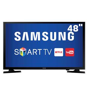 Smart TV LED 48" Full HD Samsung 48J5200 com Connect Share Movie, Screen Mirroring, Wi-Fi, Entrada HDMI e USB