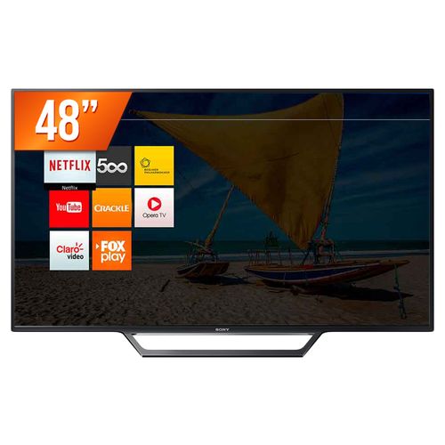 Smart TV LED 48" Full HD Sony KDL-48W655D HDMI 2 USB Wi-Fi Integrado Conversor Digital