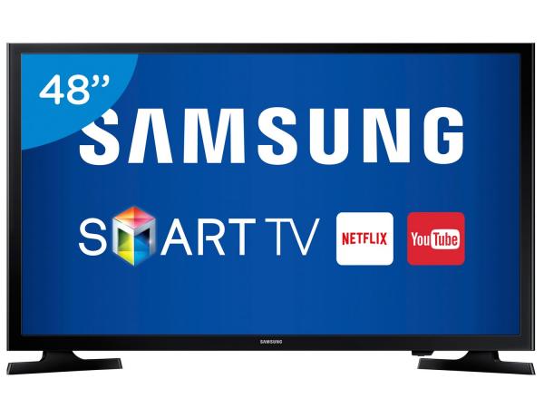 Smart TV LED 48” Samsung Full HD UN48J5200 - Conversor Digital Wi-Fi 2 HDMI 1 USB