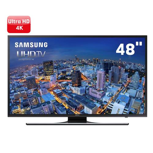 Smart TV LED 48" Samsung UN48JU6500GXZD Ultra HD 4K com Conversor Digital 4 HDMI 3 USB Wi-Fi 240Hz CMR