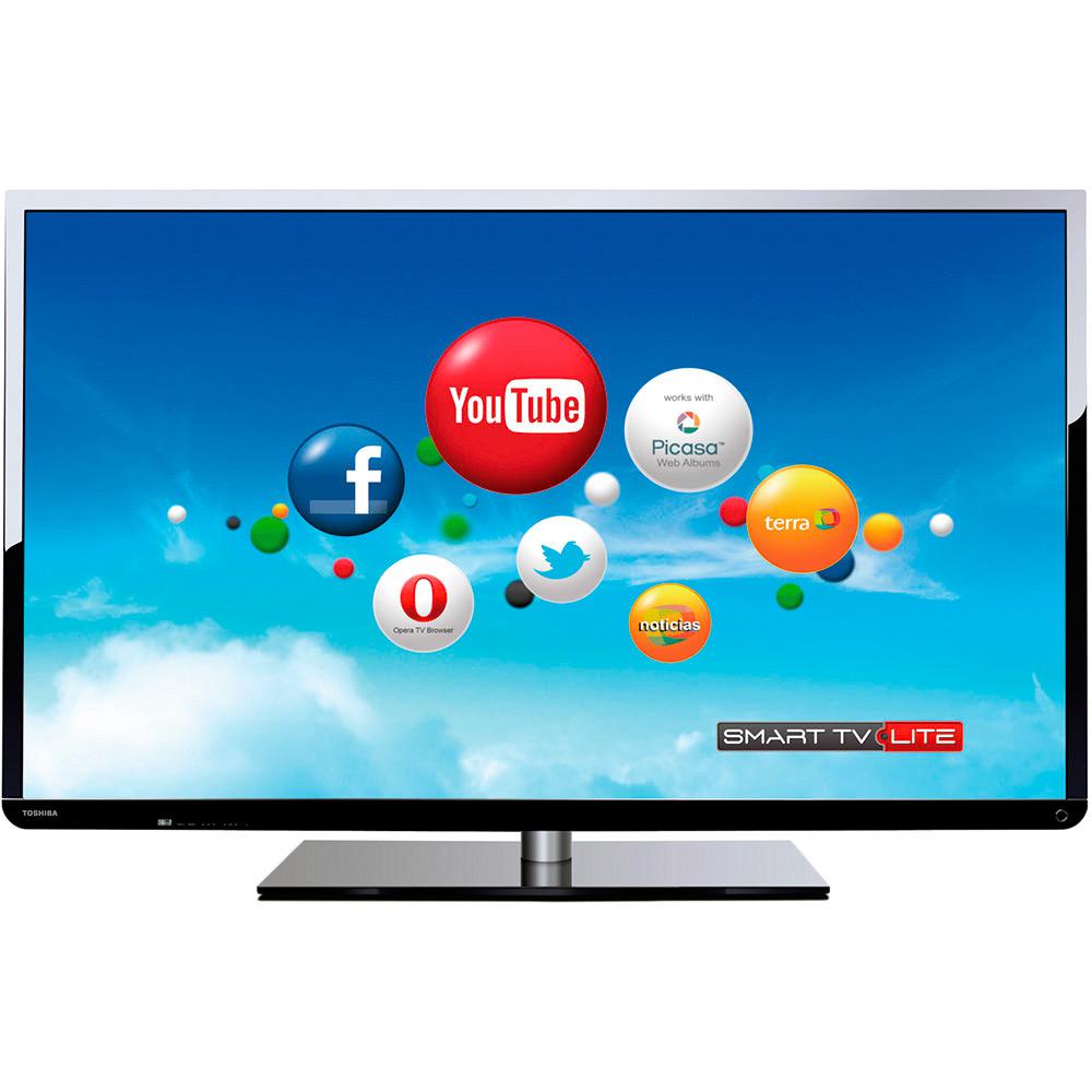 Smart TV LED 48" Semp Toshiba 48L2400 Full HD 3 HDMI 2 USB com Acesso a Internet Via Cabo