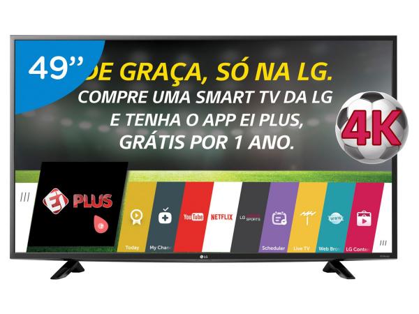 Smart TV LED 49 4K LG 49UF6400 Ultra HD - Conversor Integrado 2 HDMI 1 USB Wi-Fi