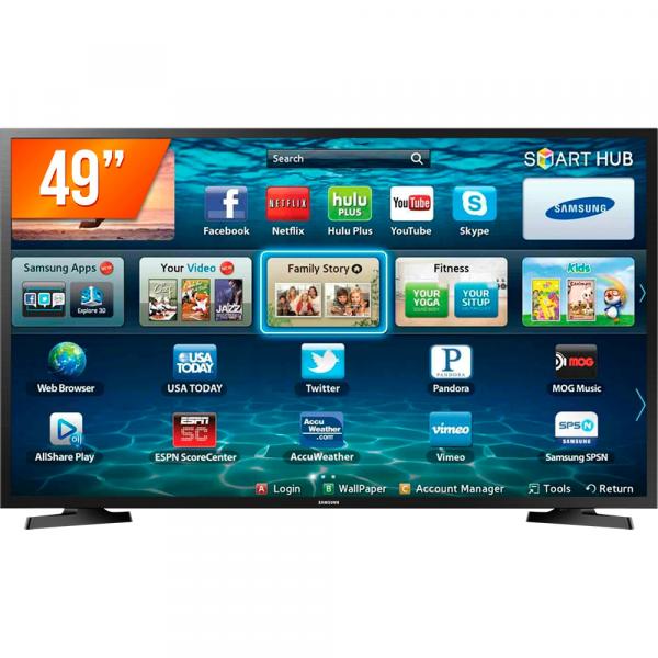 Smart TV LED 49" Full HD Samsung LH49BENELGAZD 2 HDMI 1 USB Wi-Fi