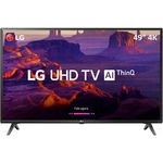 Smart TV LED 49 LG Ultra HD 4k com Suporte de Parede 3 HDMI 2 USB Wi-Fi ThinQ AI WebOS 4.0 60Hz Inteligencia Artificial