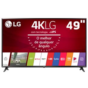 Smart TV LED 49" Ultra HD 4K LG 49UJ6300 com Sistema WebOS 3.5, Wi-Fi, Painel IPS, HDR, Quick Acess, Magic Mobile Connection, Music Player, HDMI e USB