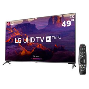 Smart TV LED 49" Ultra HD 4K LG 49UK6310PSE + Controle Remoto Smart Magic LG AN-MR18BA - Preto