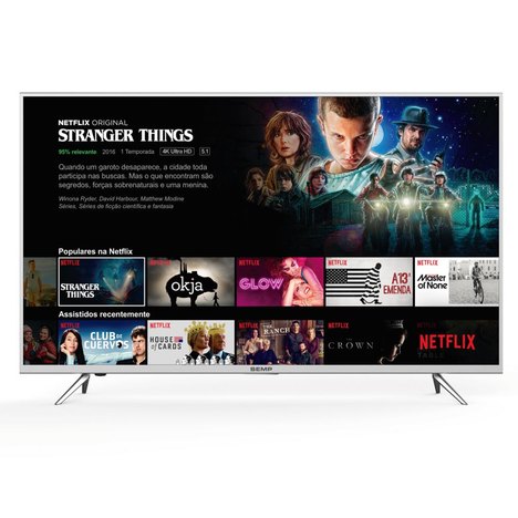 Smart Tv Led 4K Uhd Hdr 49¿ Semp com Conversor Digital Wi-Fi Netflix Youtube 3 Hdmi 2 Usb K1us