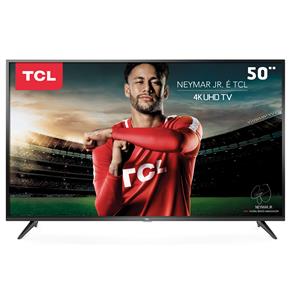 Smart TV LED 50" UHD 4K TCL 50P65US com HDR, Wi-Fi Integrado, Dolby Audio, Design Slim, Entradas HDMI e USB