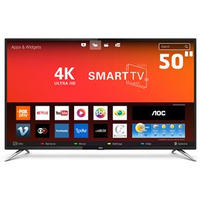 Smart TV LED 50" UHD AOC LE50U7970S com Wi-Fi, App Gallery, Botão Netflix, Conversor Digital Integrado, HDMI e USB