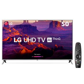 Smart TV LED 50" Ultra HD 4K LG 50UK6520PSA + Controle Remoto Smart Magic LG AN-MR18BA - Preto