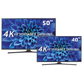 Smart TV LED 50" Ultra HD 4K Samsung 50KU6000 + Smart TV LED 40" Ultra HD 4K Samsung 40KU6000