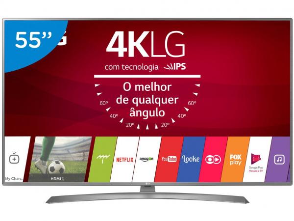 Smart TV LED 55” LG 4K/Ultra HD 55UJ6585 WebOS - Conversor Digital Wi-fi 4 HDMI 2 USB