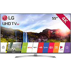 Smart TV LED 55" LG 55UJ7500 Ultra HD Conversor Digital Wi-Fi Integrado 2 USB 4 HDMI WebOS 3.5 Sistema de Som Ultra Surround